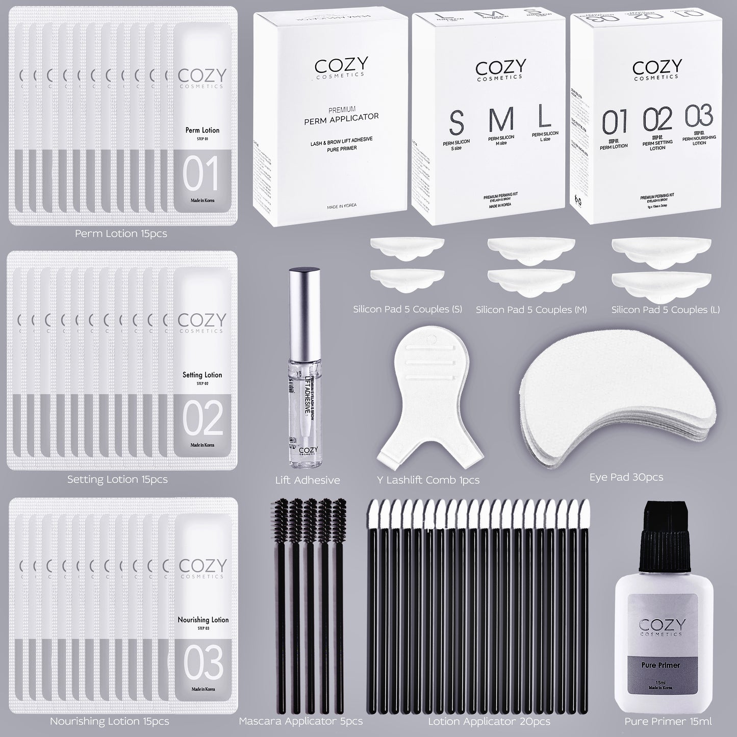 Premium Lifting Kit - Eyebrow/Eyelash Lamination Set (60 Applications)