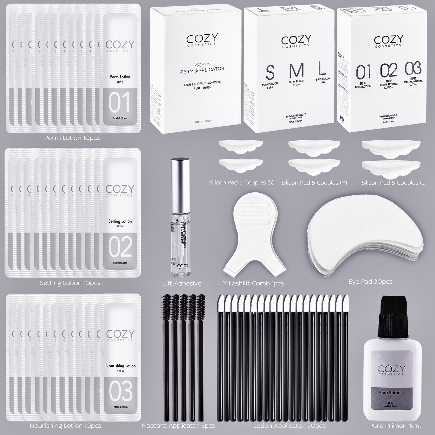 Premium Vegan Lifting Kit - Eyebrow/Eyelash Lamination Set (40 Applications)